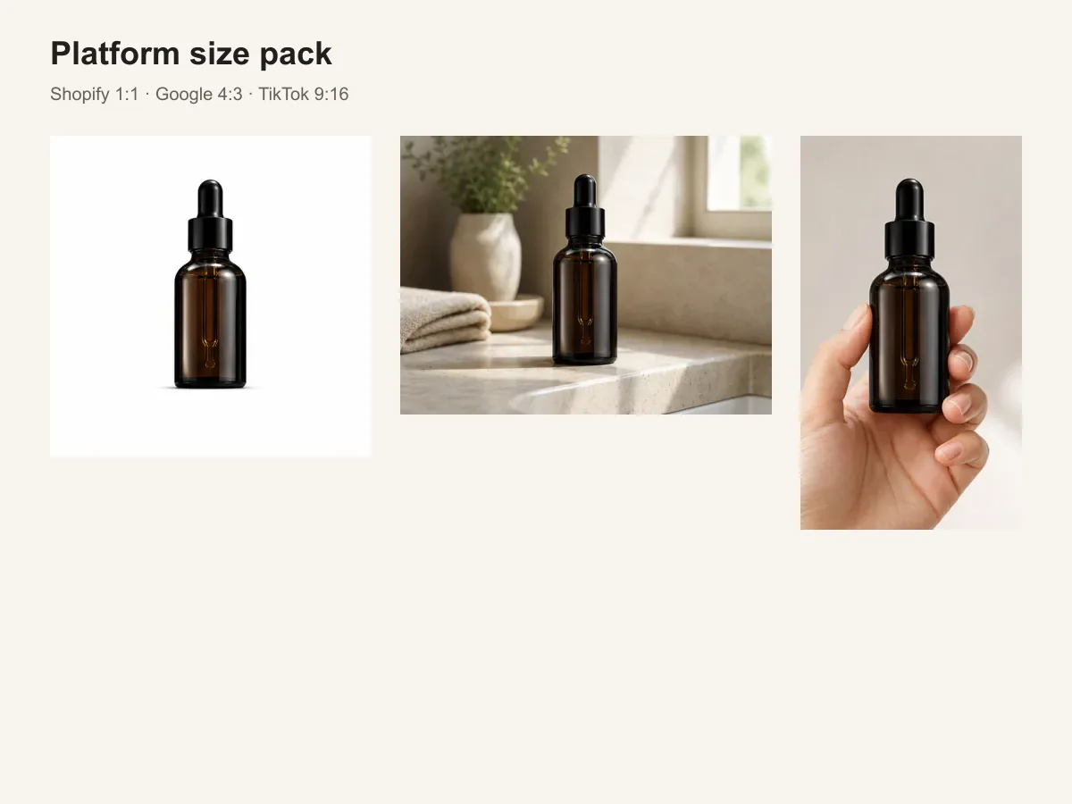 Amber serum listing workflow · Platform pack