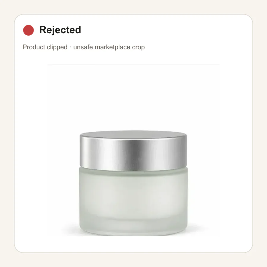 Glass cream listing workflow · Rejected